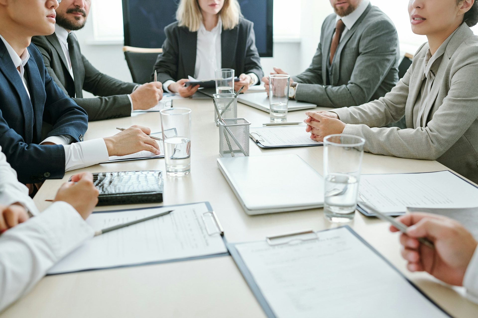 Investment committee reviewing portfolio company financials