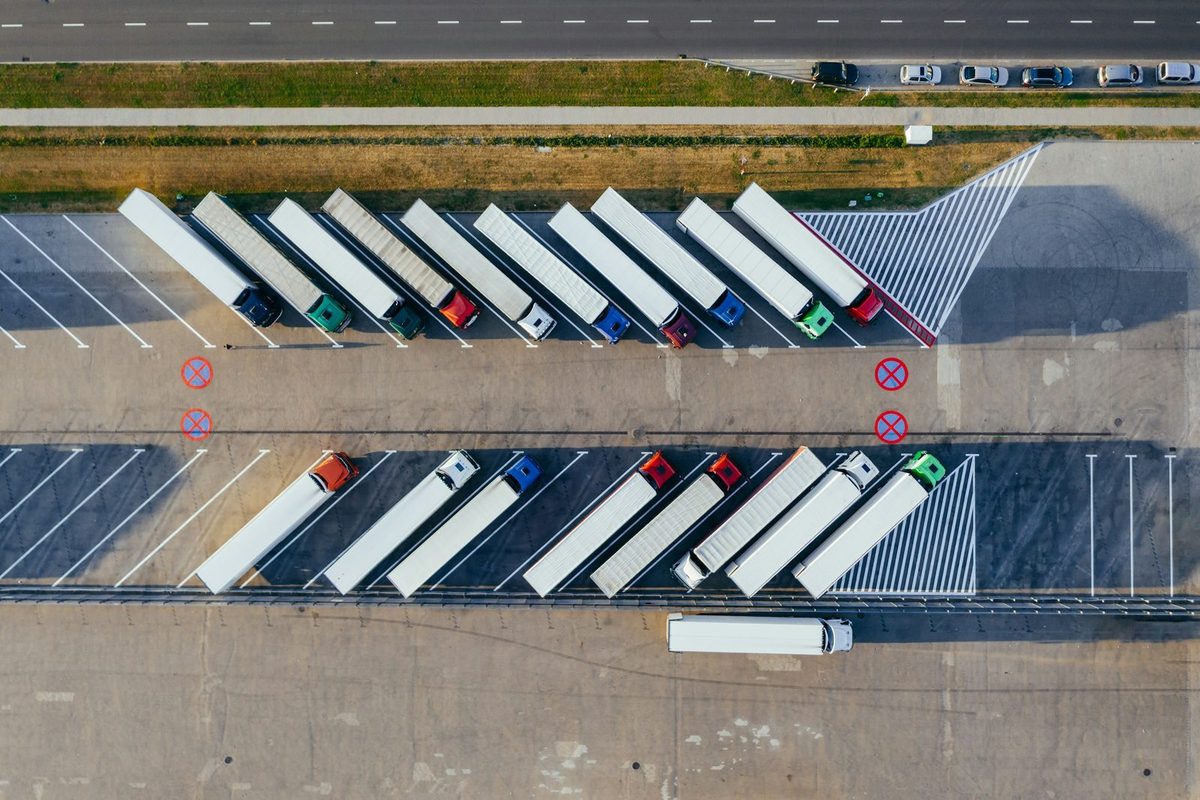 Freight and fleet tracking software on screen